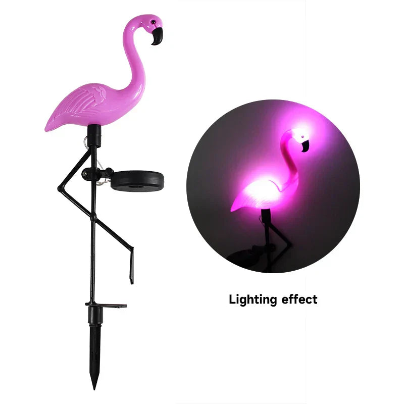 Leuchtender Solarflamingo – Magischer Garten bei Nacht