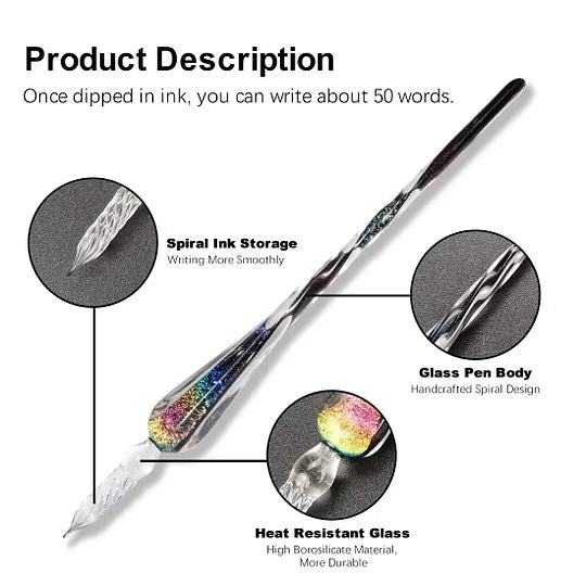 Write with elegance using the glass-dipped pen 