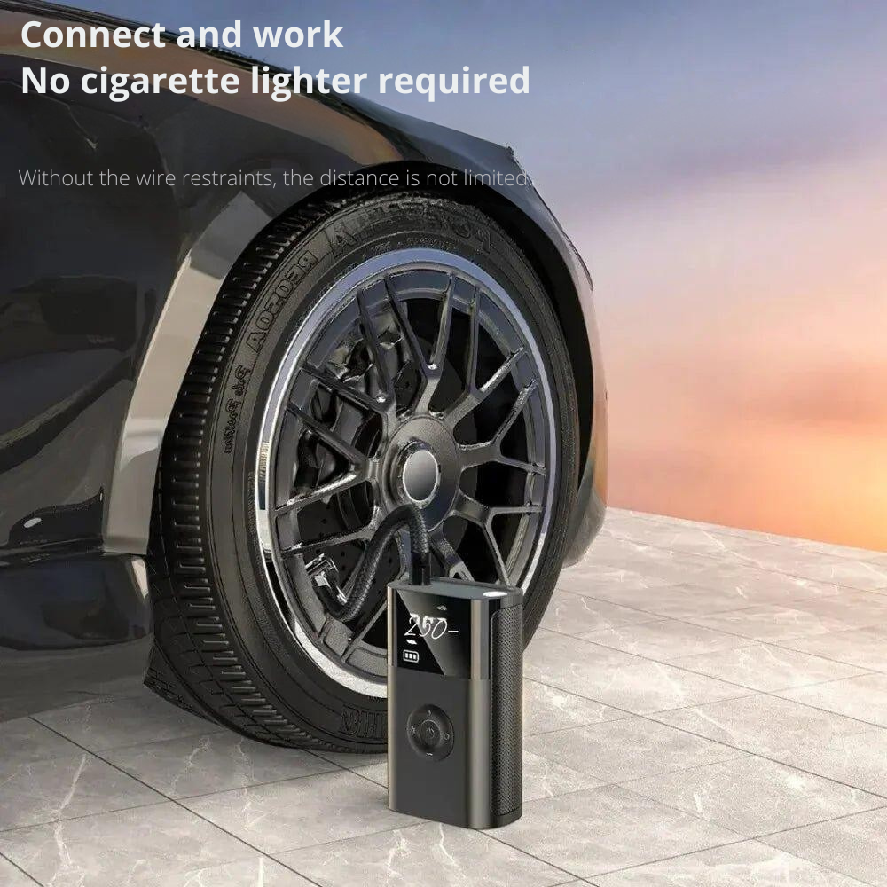 Infle sus neumáticos en un abrir y cerrar de ojos, donde quiera que esté 