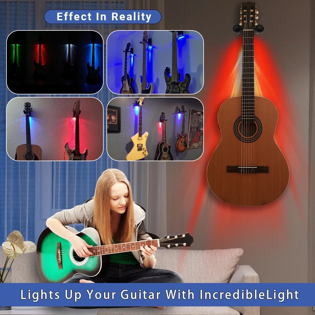 Väggmonterad LED-lampa för gitarr – Belys ditt instrument 
