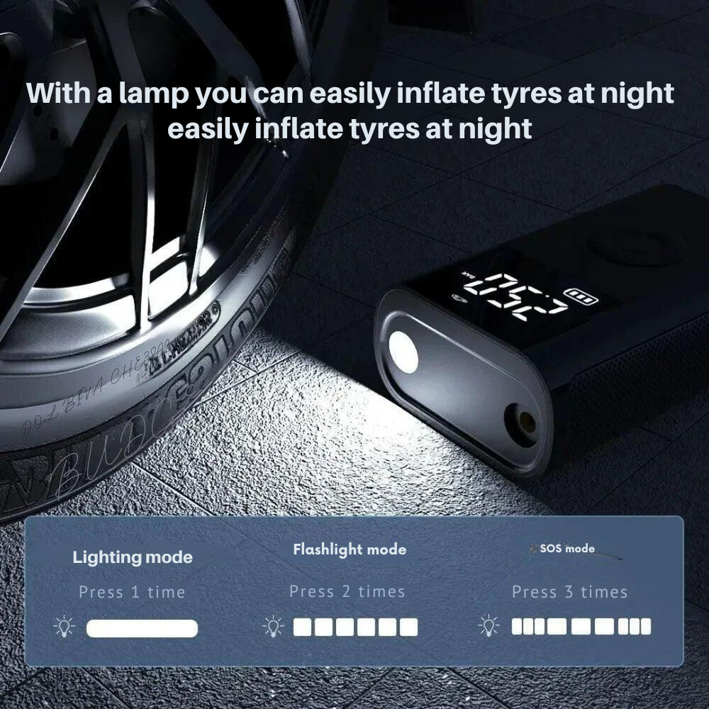 Infle sus neumáticos en un abrir y cerrar de ojos, donde quiera que esté 