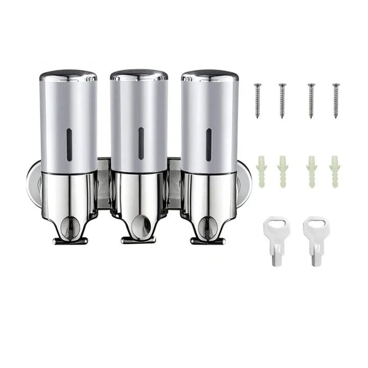 Väggmonterad 2-i-1 dispenser för ordnat badrum 