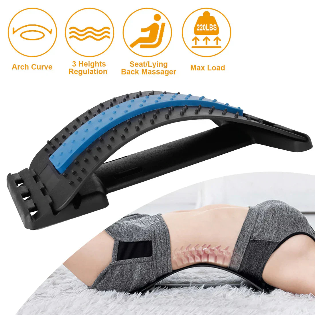 Spinal column stretcher for a relaxing sensation 